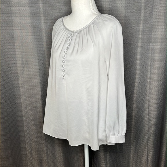 J. CREW SMALL GRAY SILVER LOOSE BLOUSE - Picture 3 of 6